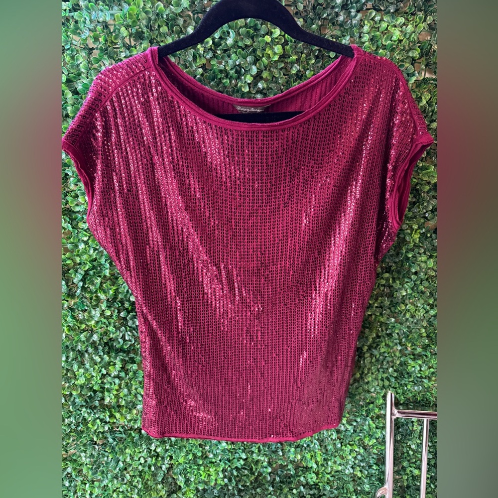 Tommy Bahamas Casey Sequin Bordeaux blouse